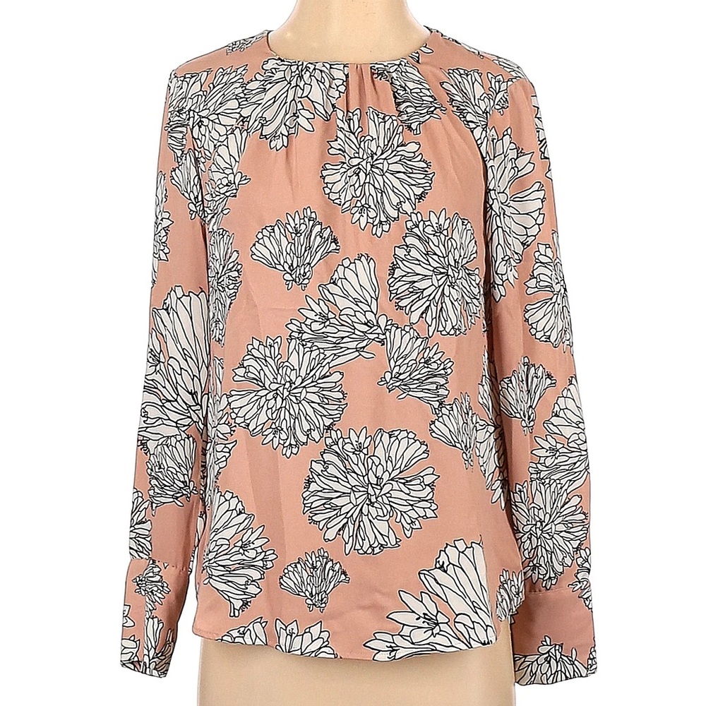 H&M Black and White Long Sleeve Relaxed Blouse Size 10